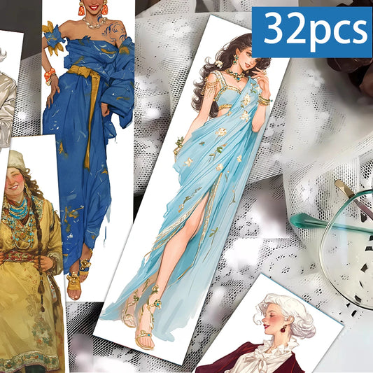 32 Marque-pages - Portrait de Fille Tendance