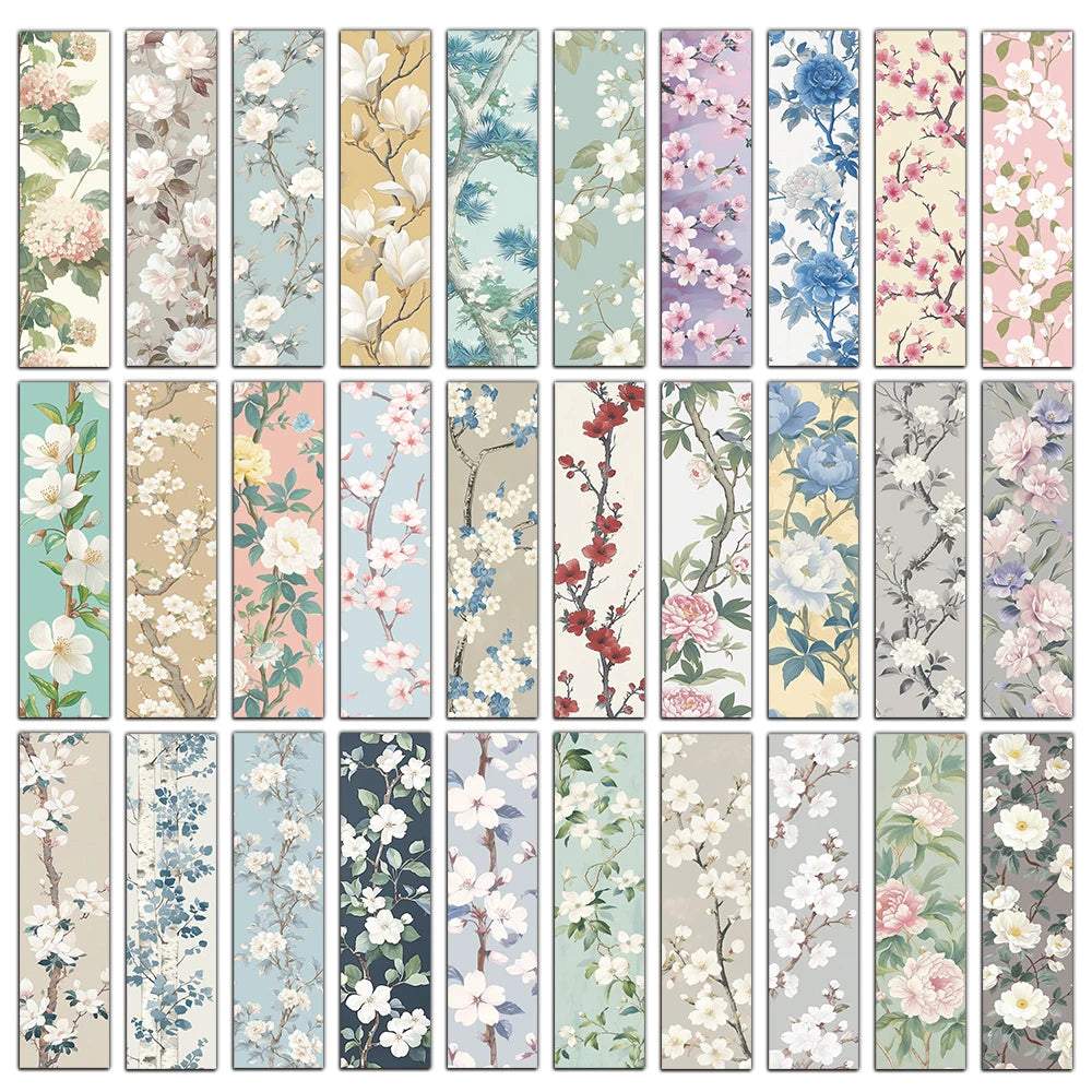 Lot de 30 petits Marque-pages floraux