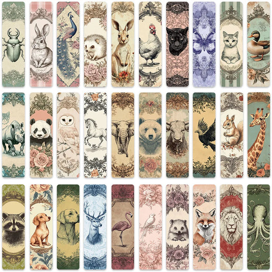 30 Marque-pages Rétro Animaux Cartoon - Collection Esthétique