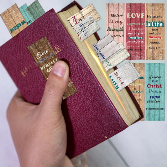 Ensemble de marque-pages (24 Pcs) : versets bibliques et messages positifs