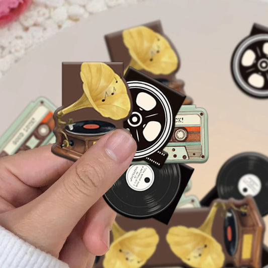 Pack de 4 Marque-pages Magnétiques Rétro - "Média Créatif"