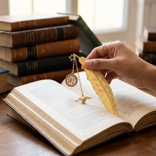 Marque-page Harry Potter Vif d’Or – Plume & Pompon Maisons Poudlard