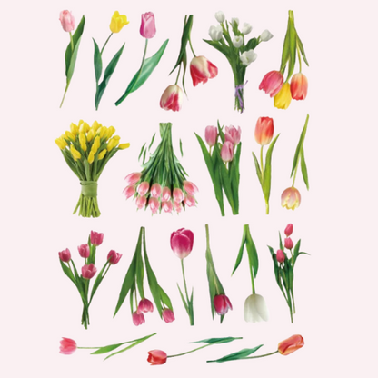 Lot de 40 Stickers Fleurs Kawaii