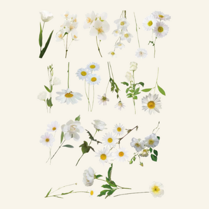 Lot de 40 Stickers Fleurs Kawaii