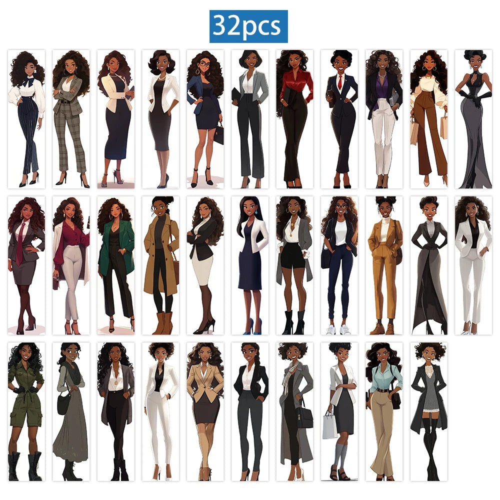 32 Marque-pages Femmes Noires