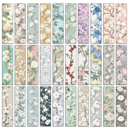 Lot de 30 petits Marque-pages floraux