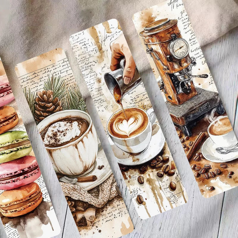 Lot de 30 Marque-Pages Esthétiques - Thème Café, Tea Time