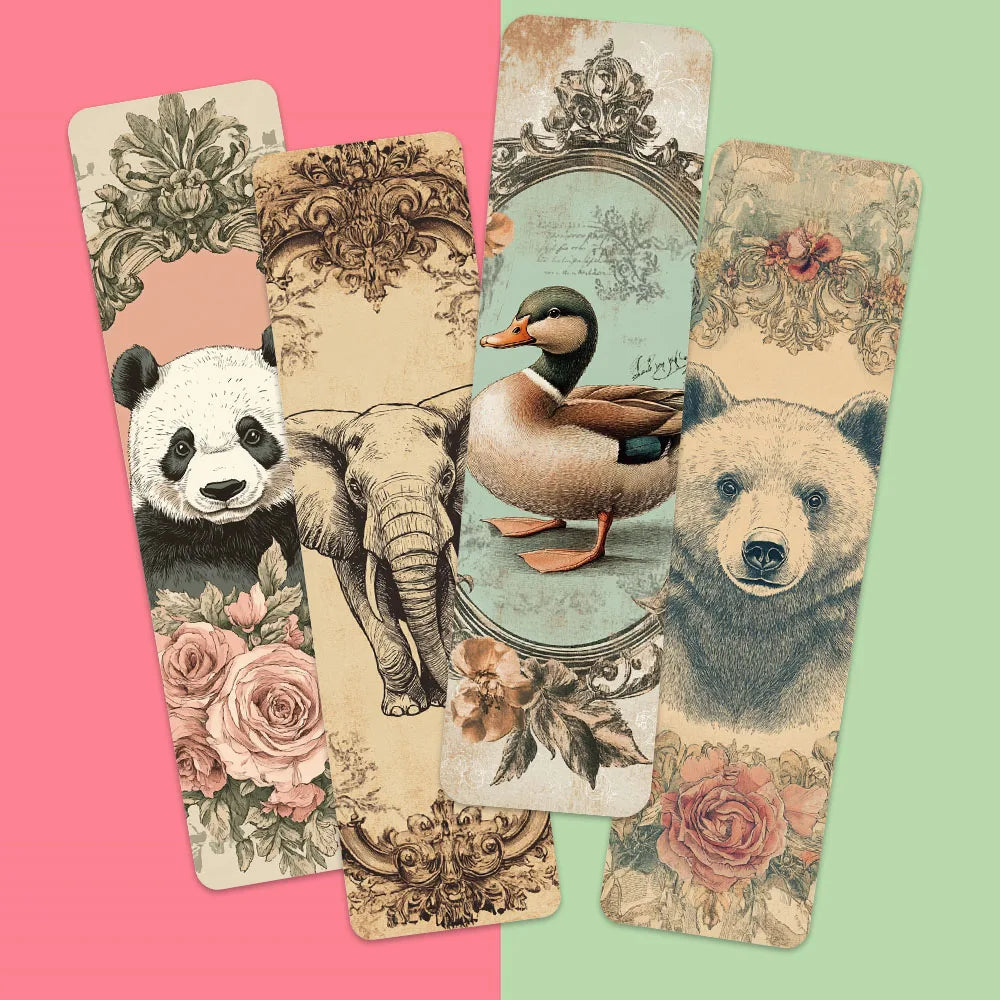 30 Marque-pages Rétro Animaux Cartoon - Collection Esthétique