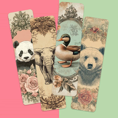 30 Marque-pages Rétro Animaux Cartoon - Collection Esthétique