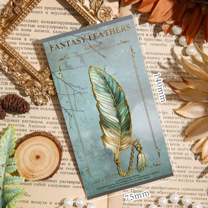 Marque-page Métal Plume Vintage