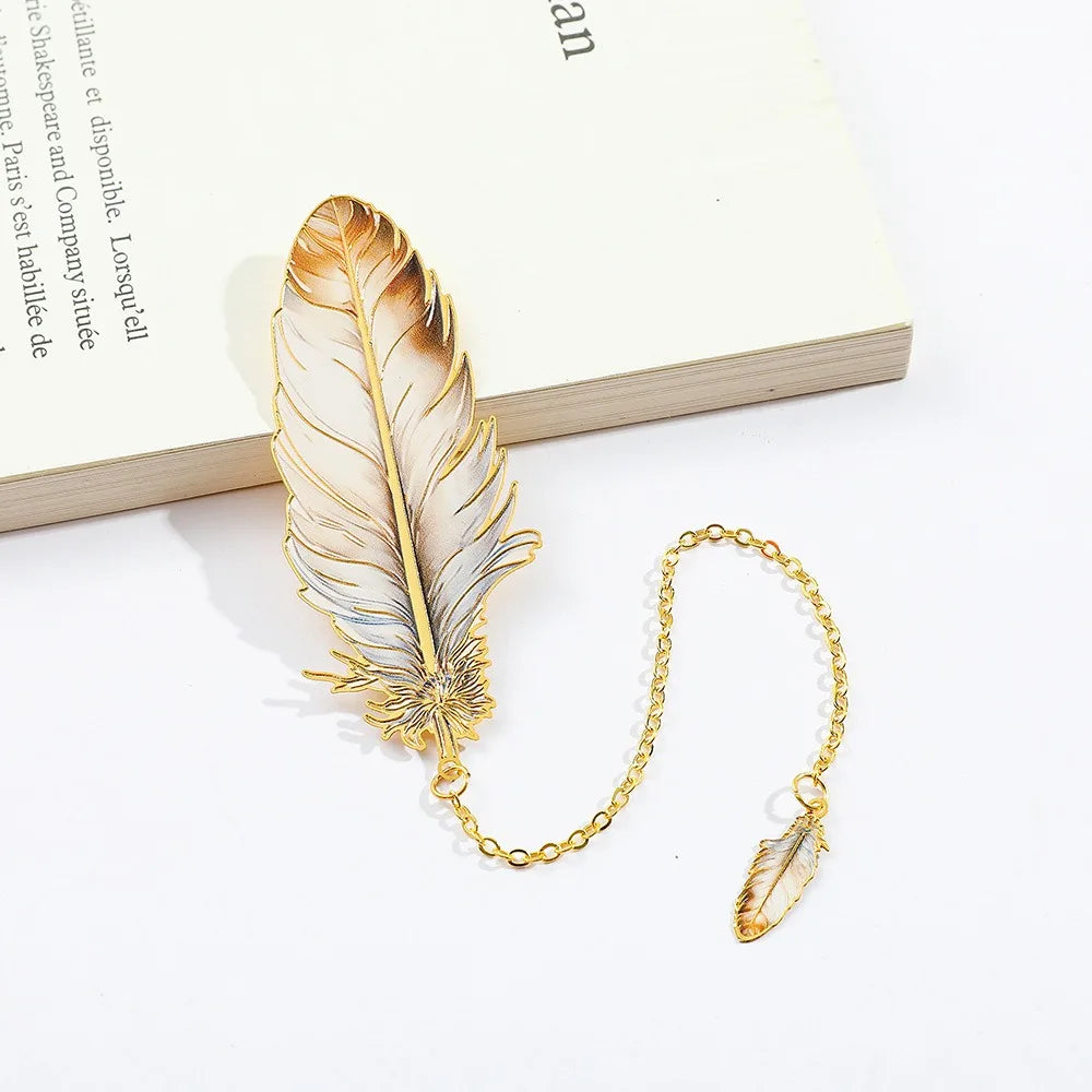 Marque-page Métal Plume Vintage