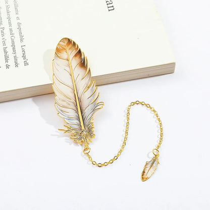 Marque-page Métal Plume Vintage